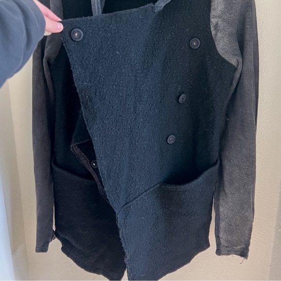 Free People Black Wool Drippy Jacket M - Picture 6 of 9